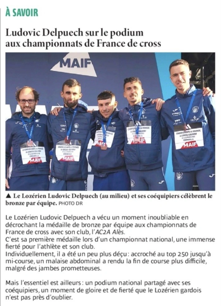 Sur le podium aux championnats de France de cross
