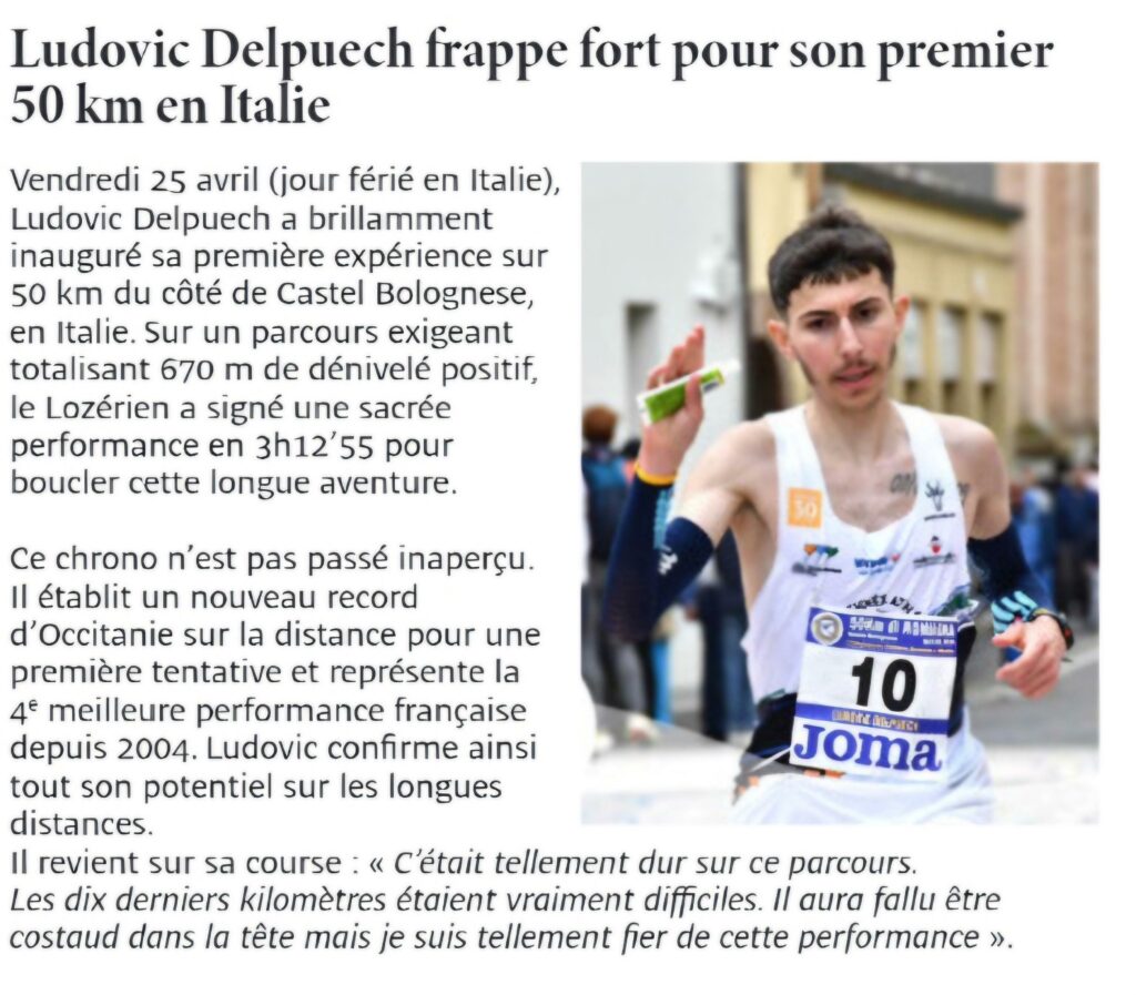 Frappe fort pour son premier 50 km en Italie
