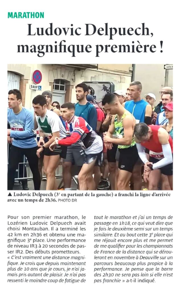 Magnifique première sur marathon en 2h36