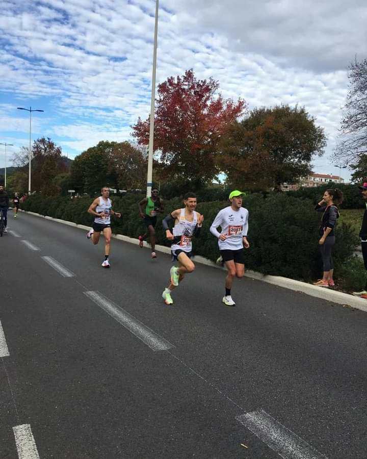 Ludovic Delpuech en marathon, peloton en automne